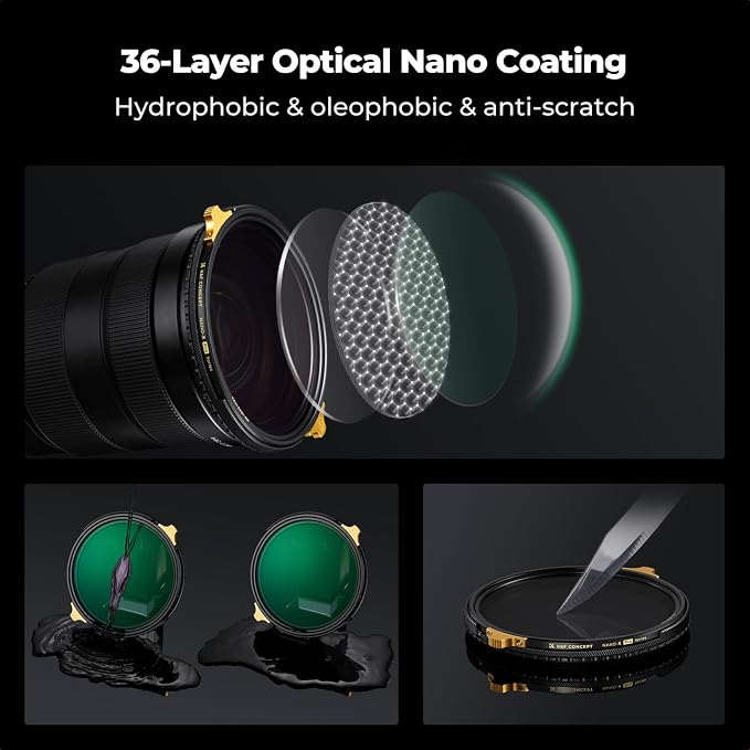 K&F CONCEPT 77mm Variable ND2-32 & Circular Polarizing 2-in-1 Filter - Image 5