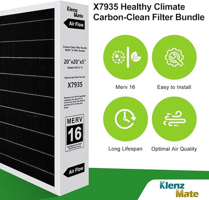 Upgraded 2 - Pack X7935 20x20x5 MERV 16 Air Filter Bundle, Carbon Clean Healthy - Image 3