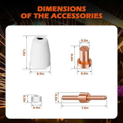 60PCS PT31 Plasma Cutter Consumables, High-Quality Cutting Performance Nozzles - Image 6