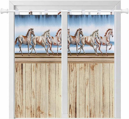Western Horse Bedroom Curtains 72 Inch Length, Window Curtains Tab Top by Unknown