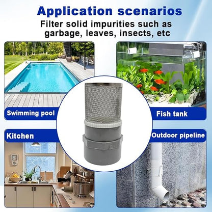 1/2" inch stainless steel filter cover connected to 1/2" grey pvc filter DN15 - Image 6