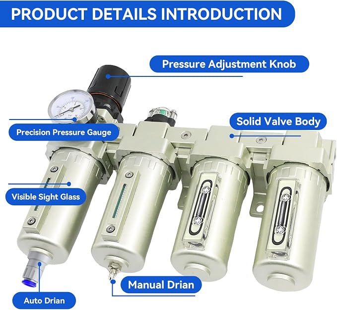 3/4" NPT Industrial Grade 4 Stage Air-Dryer-for-Compressor, - Image 4