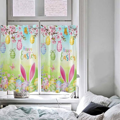 Easter Kitchen Curtains 54 Inches length, Spring Bunny Colorful Rabbit Eggs - Image 5