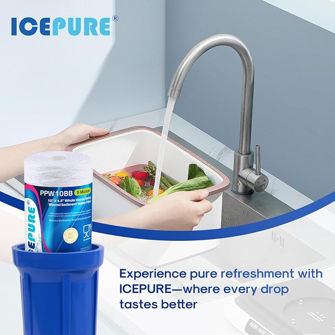 ICEPURE 5 Micron 10”*4.5'' Whole House Sediment String Wound Water Filter - Image 9