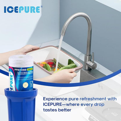 ICEPURE 5 Micron 10”*4.5'' Whole House Sediment String Wound Water Filter - Image 8