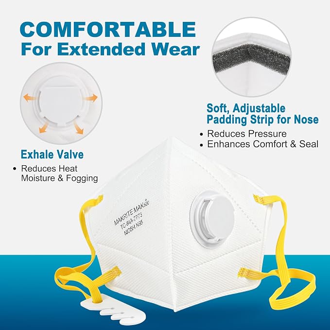 LotFancy N95 Mask for Adults, NIOSH Particulate Respirator, N95 Face Mask for - Image 2
