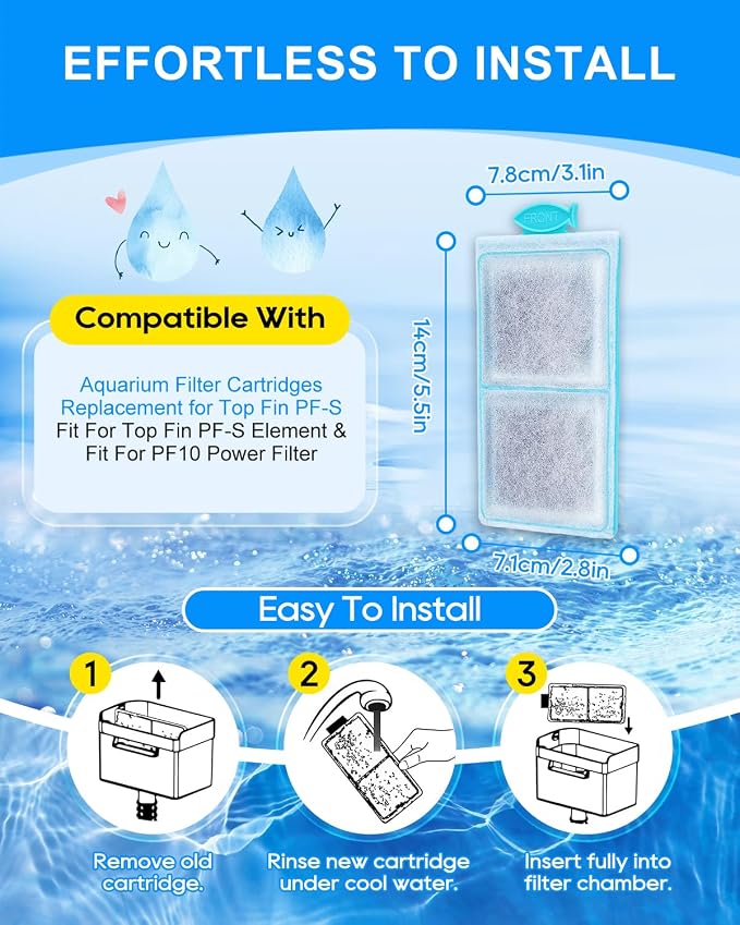 12 Pack Fish Tank Filter Compatible - Image 3