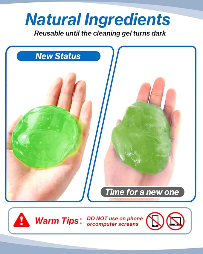 Car Cleaner Gels 4 Pack, Universal Dust Cleaner Putty Cleaner Slime, Cleaning - Image 8