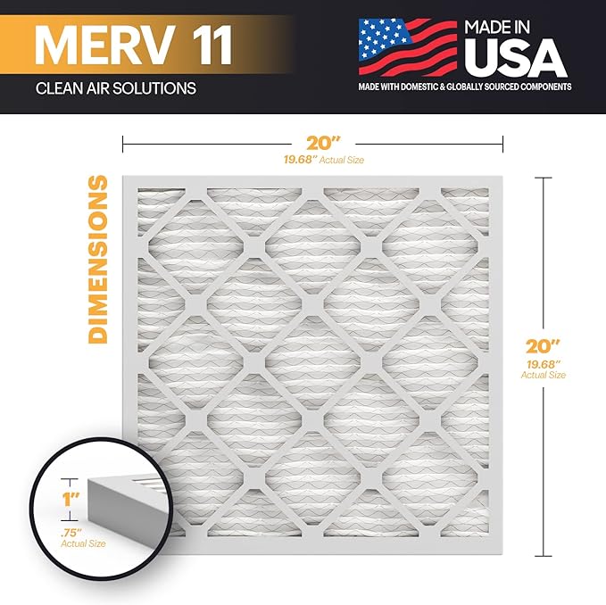 BNX 20x20x1 MERV 11 Air Filter 2 Pack - Image 2