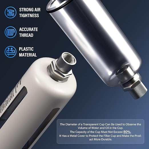 TAILONZ PNEUMATIC 1/2 Inch NPT 3 in 1 Air Filter Pressure Regulator Combo - Image 7