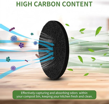 7.25 inch Compost Filters for Countertop Bin Saiqiang 12Pack Charcoal Filter - Image 4