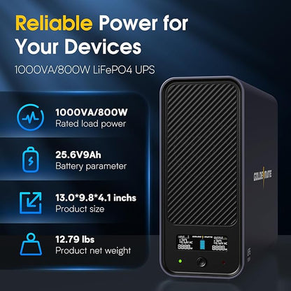 GOLDENMATE 1000VA/800W Lithium UPS Battery Backup & Surge Protector, Backup - Image 3