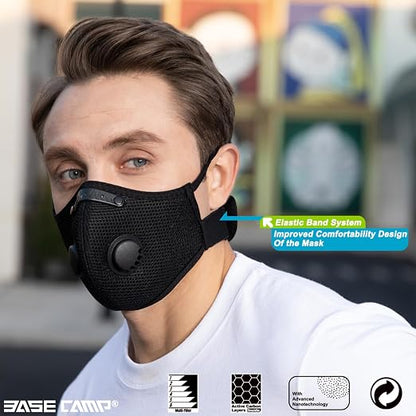 BASE CAMP M Plus Dust Mask, Breathable Reusable Face Mask - Image 2