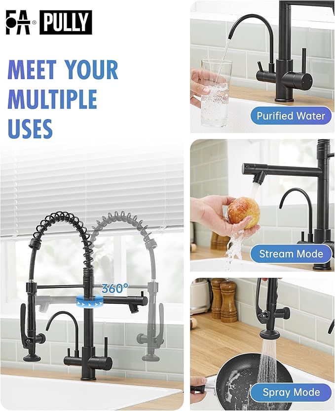 Fapully Commercial 3 Way Kitchen Faucets - Image 3