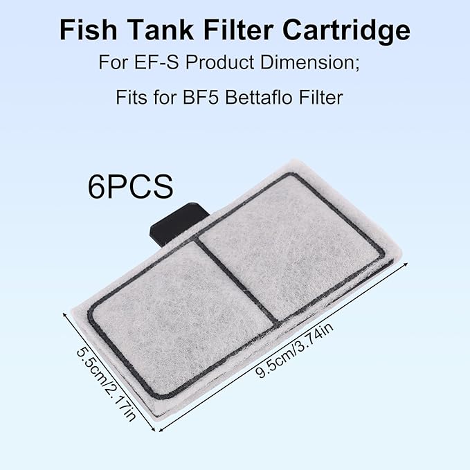 8pcs Filter Cartridges for Top Fin EF-S & BF5 BETTAFLO, 9.5x5.5cm/3.74x2.17in - Image 2