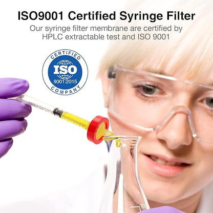SimPure Syringe Filter PTFE 500 PCS Hydrophobic Membrane, 25mm Disc Diameter - Image 2