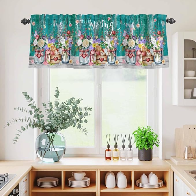 Spring Flowers Kitchen Curtains Set 3 Piece - Image 6