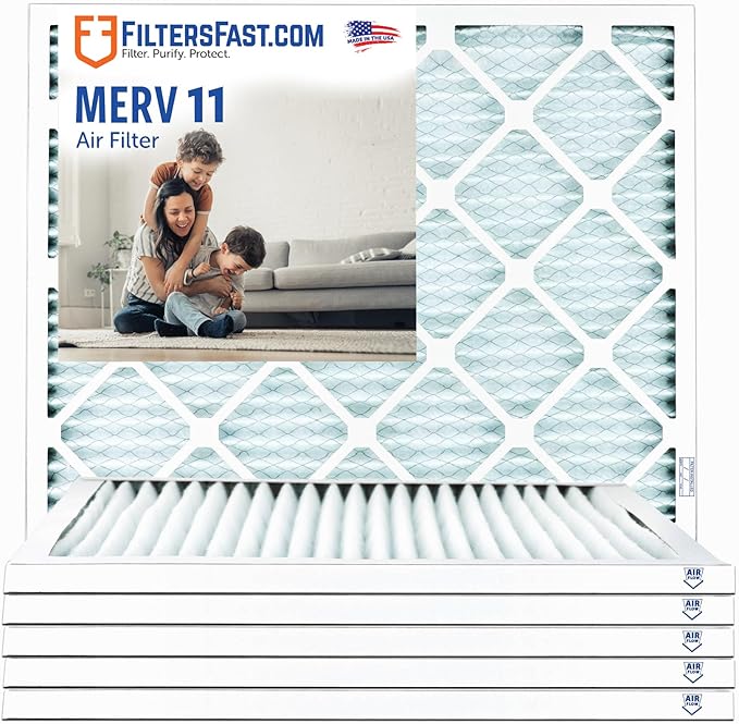 Filters Fast 10x25x1 Air Filter MERV 11, Made in the USA, Actual Size: 9.75" x by FiltersFast