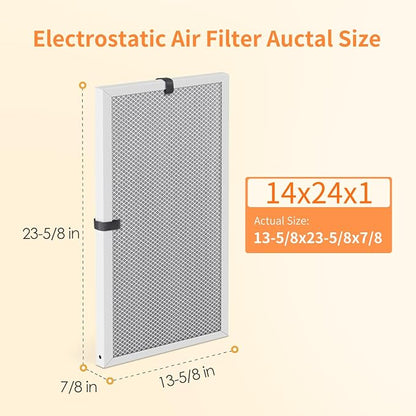 2-Pack 14x24x1 MERV 8 Reusable & Washable Electrostatic Air Filters - Image 2