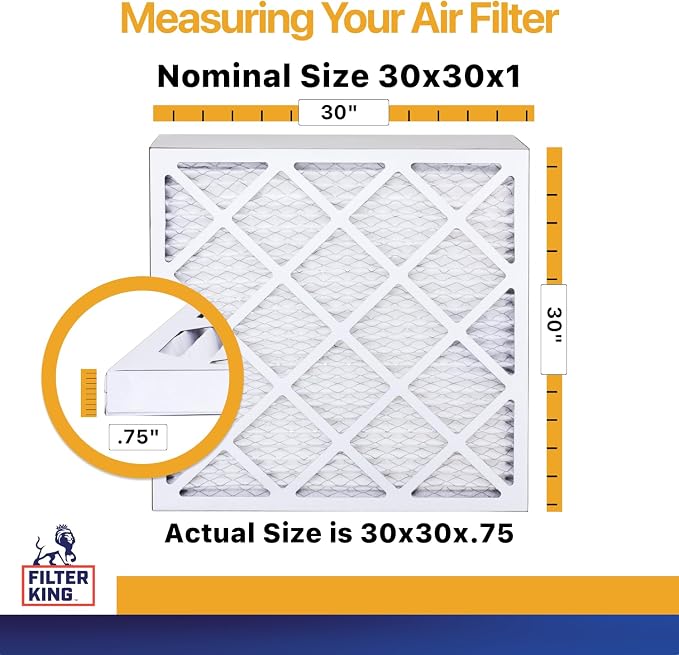 Filter King 30x30x1 Air Filter | 6-PACK | MERV 13 HVAC Pleated A/C Furnace - Image 2