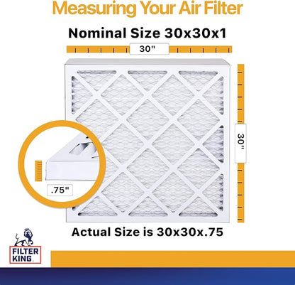 Filter King 30x30x1 Air Filter | 6-PACK | MERV 13 HVAC Pleated A/C Furnace - Image 2