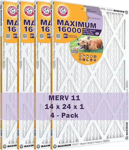 Arm & Hammer Max Allergen & Odor Reduction 14x24x1 Air and Furnace Filter by ARMHAMMER