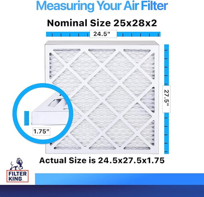 Best 25x28x2 Air Filters | 12 Pack | MERV 8 HVAC Pleated AC Furnace Filters - Image 2