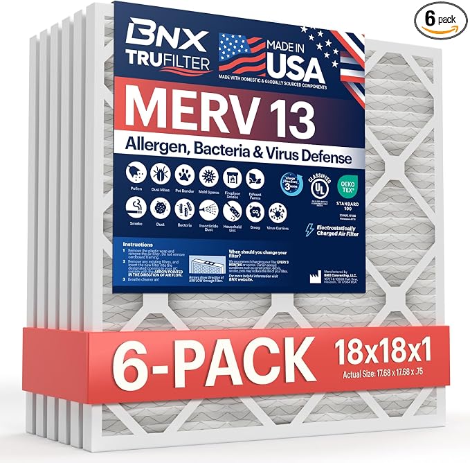 BNX TruFilter 18x18x1 Air Filter MERV 13 by BNX