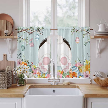 Easter Bunny Kitchen Tier Curtains 45 Inch Long 2 Panel Set, Rod Pocket Short by Unknown