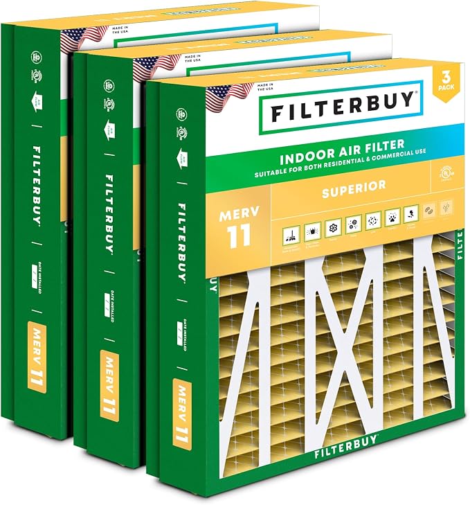 Filterbuy 24.5x27x5 Air Filter MERV 11 Superior Pet & Allergy Defense, Pleated by Filterbuy