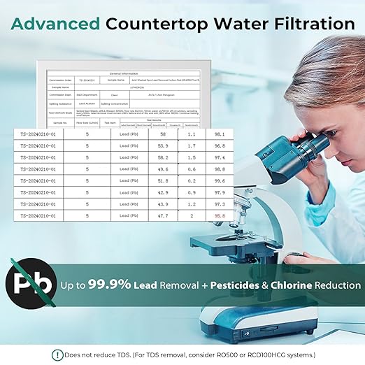 iSpring CKC1C-PB 2.5" x 10" Countertop Water Filter, SGS-Tested, Odors. THMs - Image 3