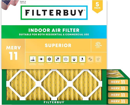 Filterbuy 15x15x1 Air Filter MERV 11 Superior Pet & Allergy Defense, by Filterbuy