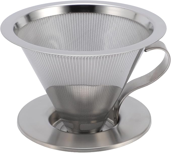 Pour Over Coffee Dripper, Reusable Metal Filter, Portable Cone Filter - Image 6