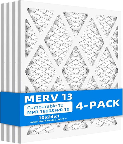 10x24x1 Air Filter, MPR 1900 & FPR 10, MERV 13 Pleated Air Filter by Chenzhit