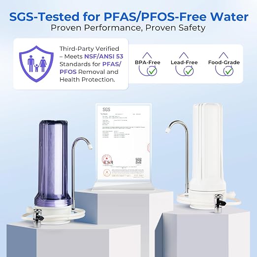 iSpring CKC1C-PF 2.5" x 10" Countertop Water Filter, SGS Tested Filter - Image 5