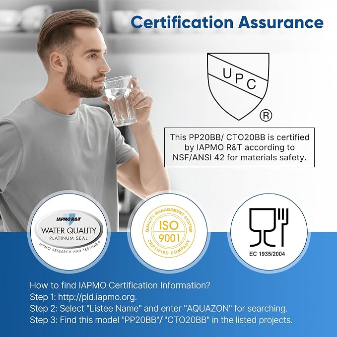 PUREPLUS 5 Micron 20"x4.5" Whole House Water Filter Cartridge Combo Kit - Image 6