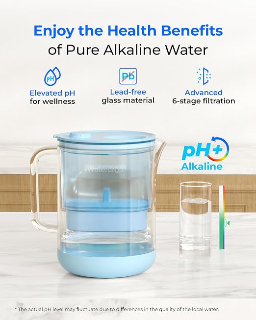 Waterdrop Glass Alkaline Water Filter Pitcher - Image 2