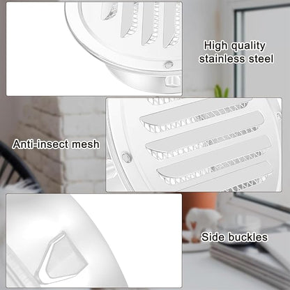 Zonon 24 Pcs Stainless Steel Soffit Vents 4 Inch Round Dryer Vent Cover - Image 5