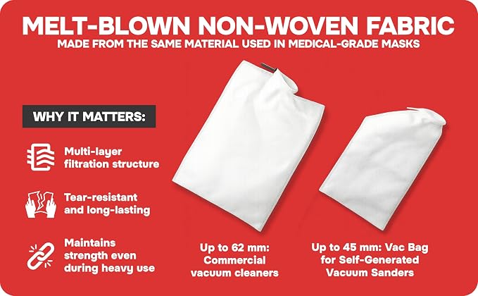 Dust Collection Bag – Small, 10 Pack, Adjustable Fit Dust Bag, - Image 7