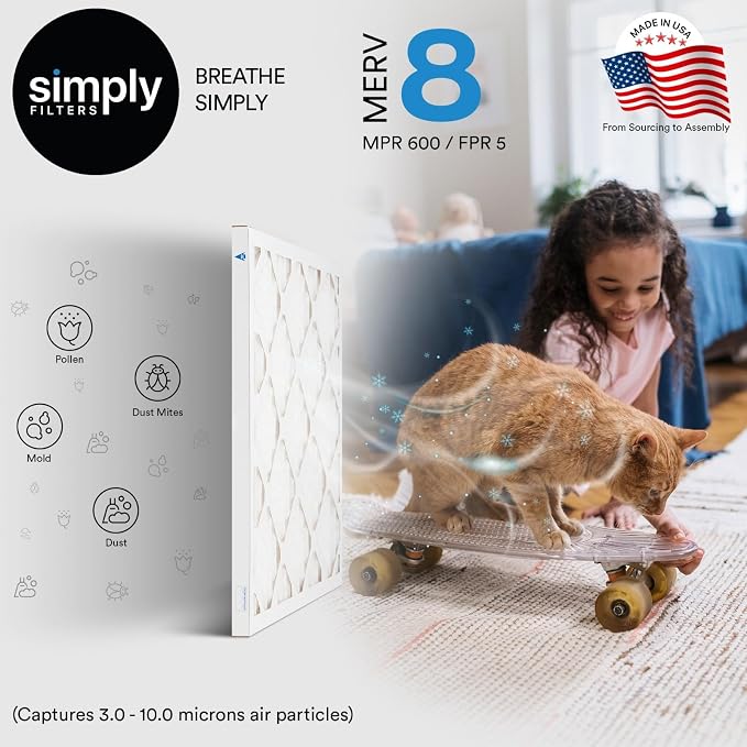Simply 14x14x1 Air Filter, MERV 8, 6 Pack, - Image 2