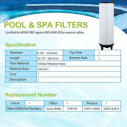 Savener® S7M120 System 3 Inner and Outer Pool Filter, Compatible - Image 3