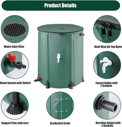 THUNDERBAY 60 Gallon Collapsible Rain Barrel, Portable Rain Barrels to Collect - Image 4