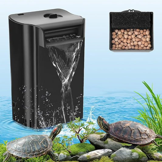 Turtle Tank Filter Internal Power Aquarium Filter Low Water Level Biofiltration by DaToo