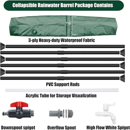 THUNDERBAY 100 Gallon Collapsible Rain Barrel, Portable Rain Barrels to Collect - Image 3