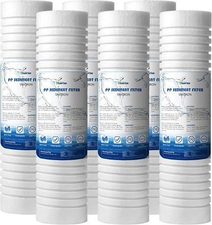 BLUERISE 5 Micron 10" x 2.5" Water Filter Replacement Whole House Sediment Home by Bluerise