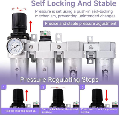 3/4" NPT Industrial Air Dryer for Compressor, 4 Stage Air Drying System - Image 9