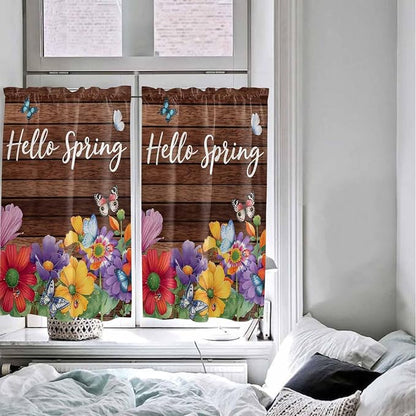 Spring Flowers Kitchen Curtains 54 Inches length, Watercolor Farmhouse Colorful - Image 5