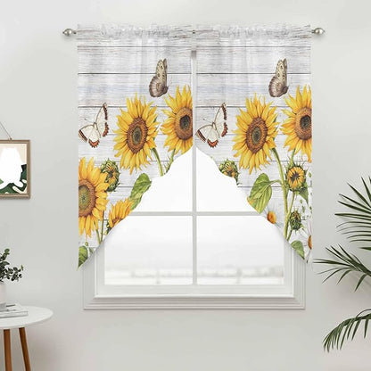 Yellow Sunflowers Swag Valances - Image 3