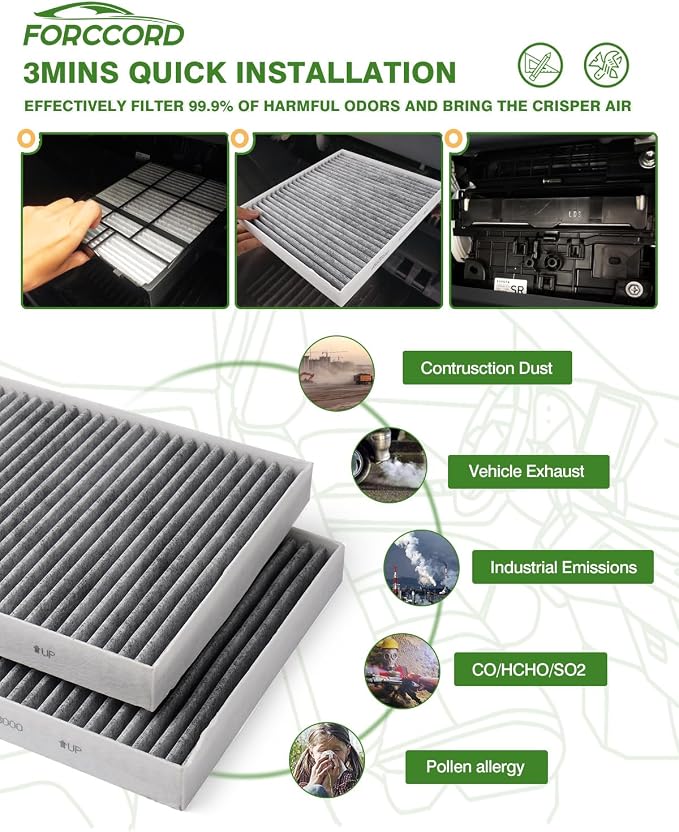 1Pcs HEPA Cabin Air Filter and 1Pcs Engine Air Filter Fit - Image 6