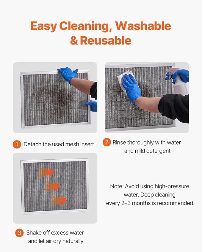VEVOR 20x25x4 inch Electrostatic Air Filter, AC/HVAC Furnace Filter Washable & - Image 5
